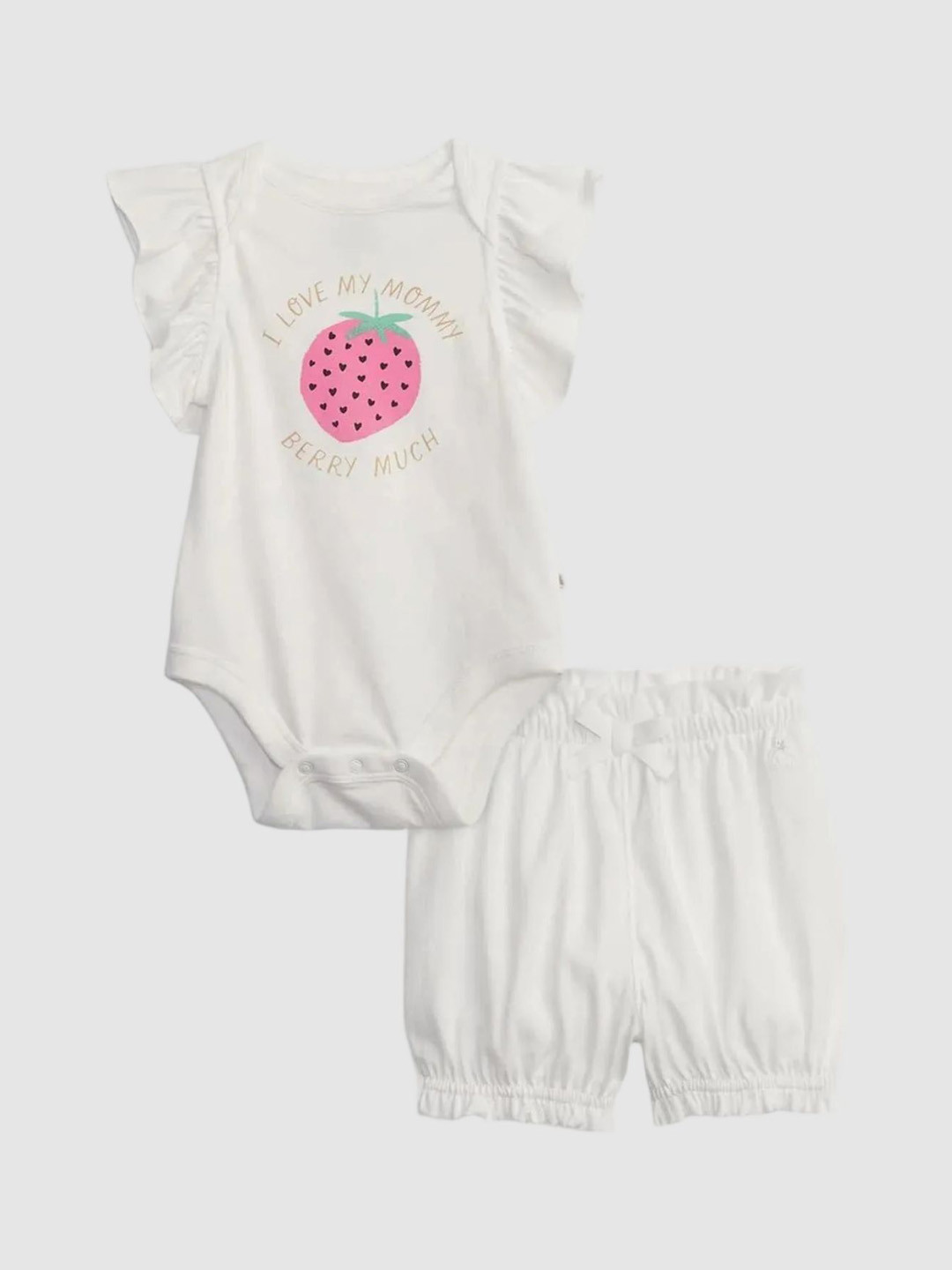GAP Girls Graphic Printed Pure Cotton Ruffled Bodysuit
