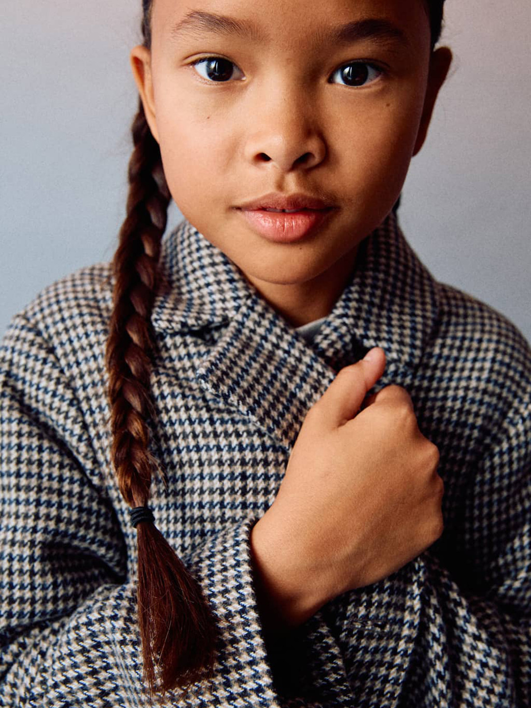 Mango Kids Girls Houndstooth Checked Coat