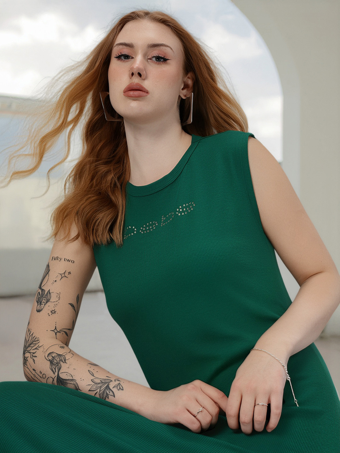 bebe Season Staples Ribbed Brand Logo Embellished Shift Dress