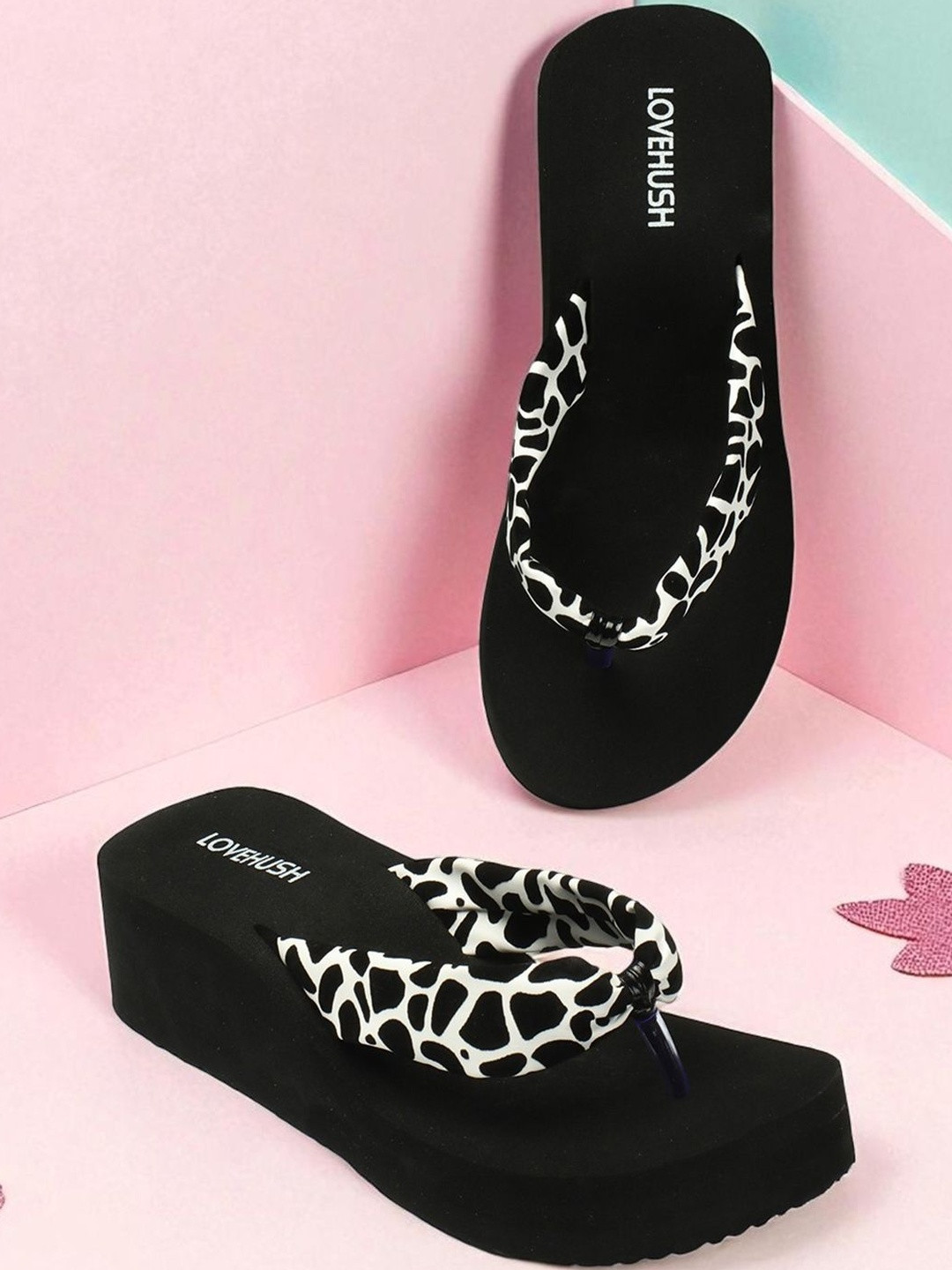 LOVEHUSH Doctor Ortho Black Super Soft Anti-Skid Wedge Sandals