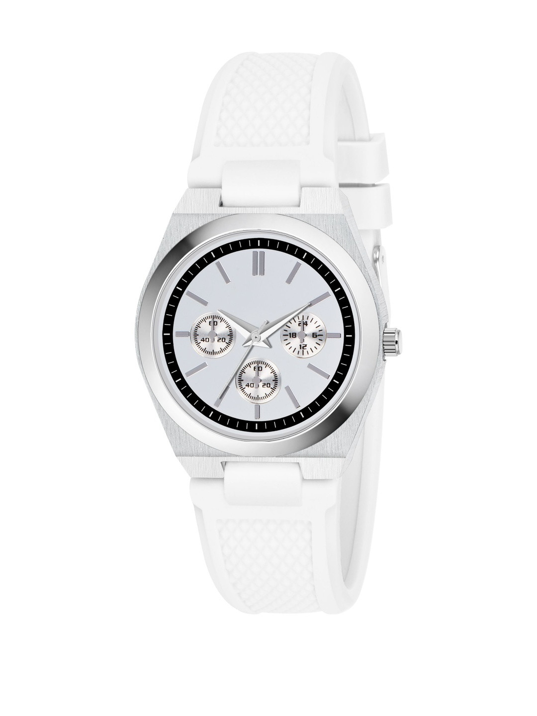 SZN Women White Stainless Steel Dial & Silicon Straps Non-Resistant Analogue Watch