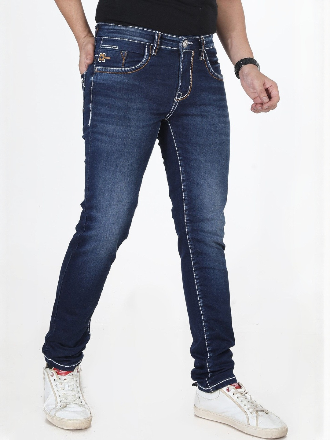 MAD-O-WHAT Men Slim Fit Mid-Rise Denim Jeans