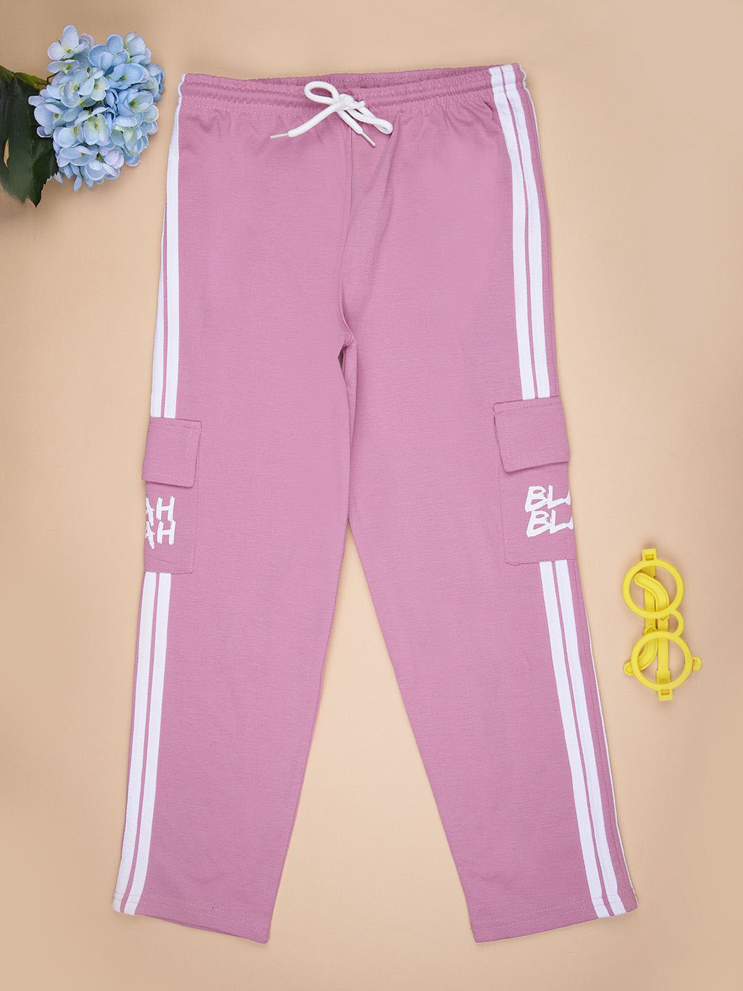 V-Mart Girls Striped Track Pants