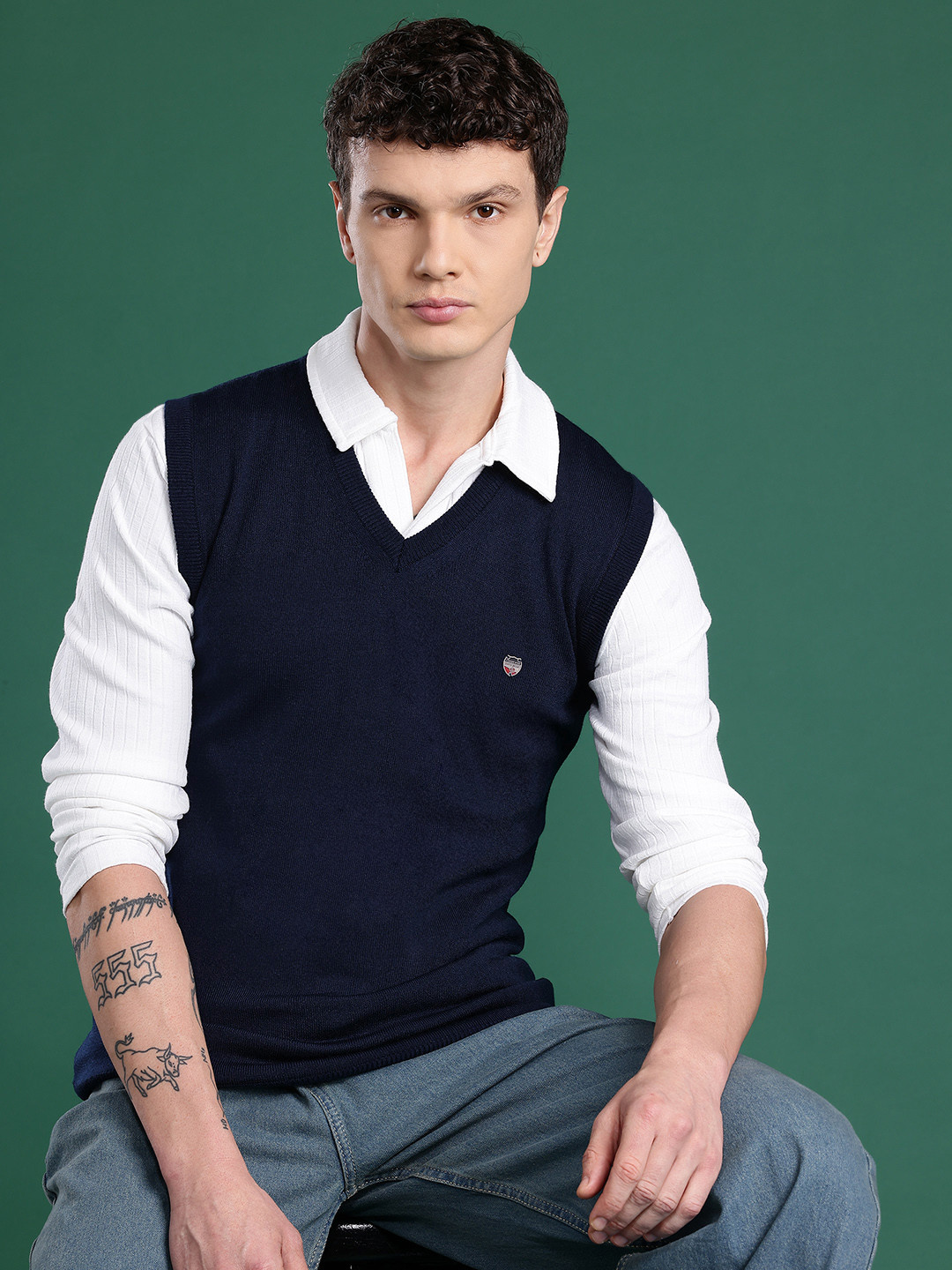 Cayman V-Neck Sleeveless Woollen Pullover