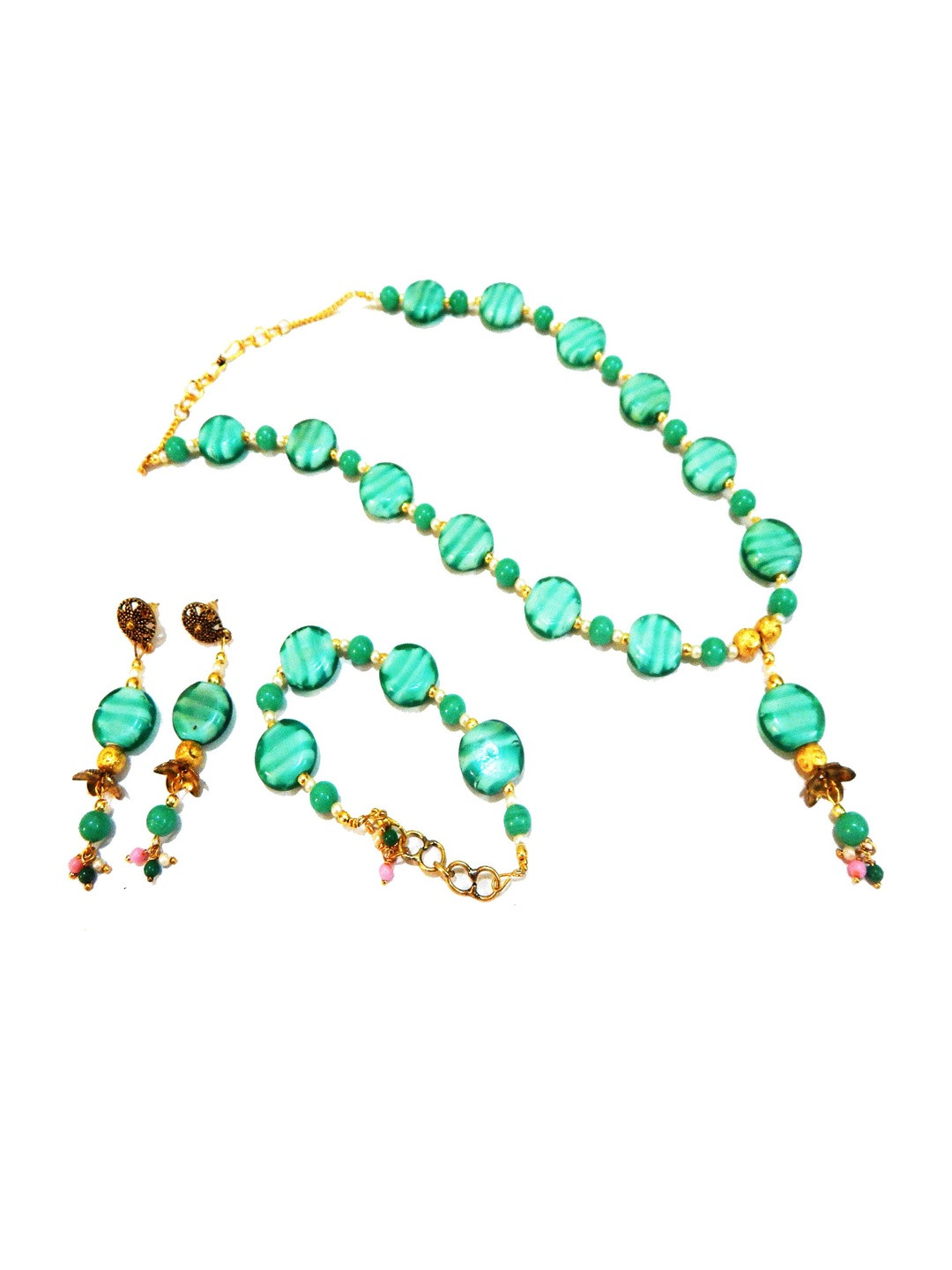 Jaya Vision Jewelry Unisex Sea Green Jewellery Set