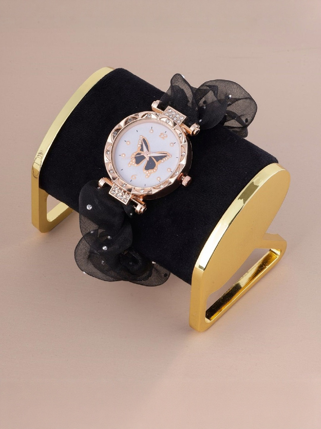 SZN Women Black Scrunchies Strap Analogue Watch