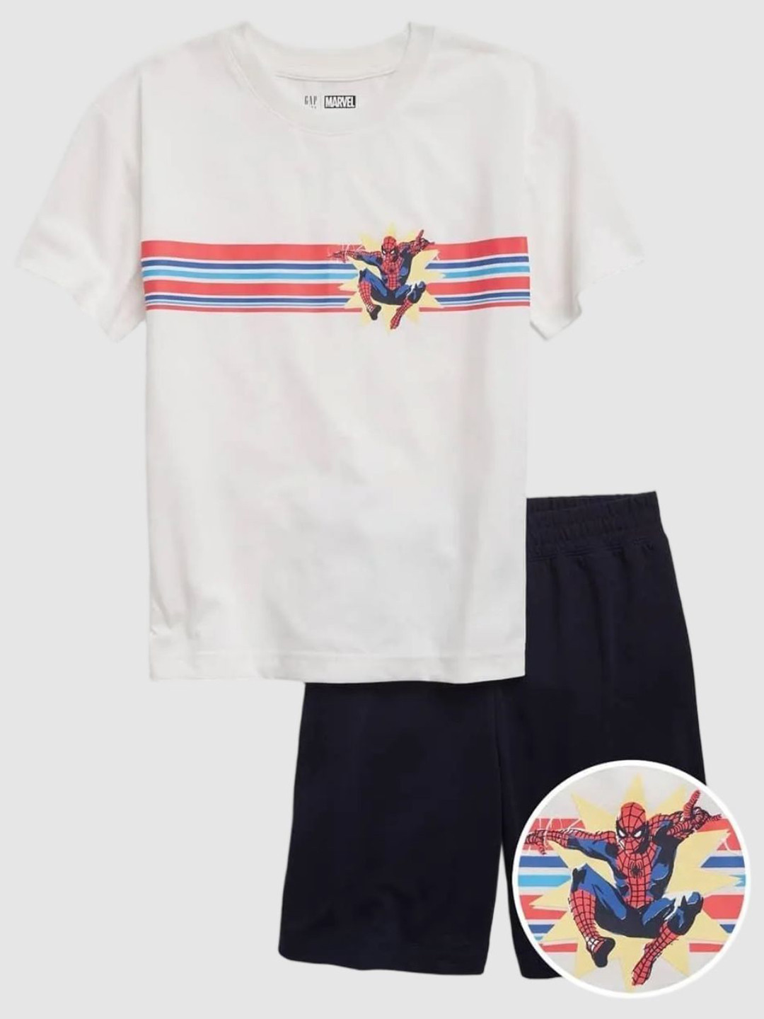 GAP Boys Spider-Man Character Based Graphic Print Round Neck Clothing Set