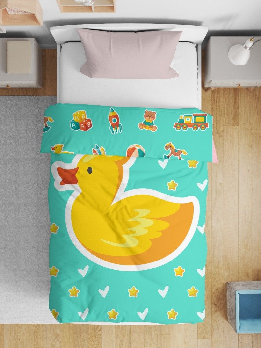 HOME PLUS STUDIOS Green Cartoon Characters Microfiber AC Room Comforter