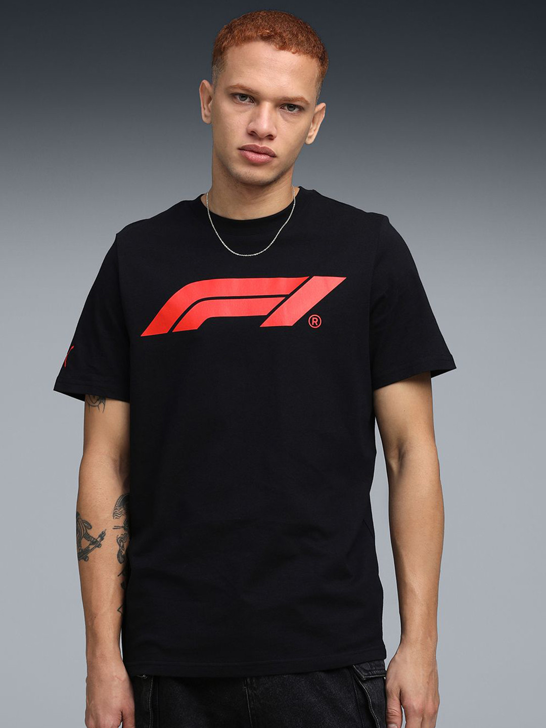 Puma F1 Essentials Logo Men Regular Fit Cotton T-shirt
