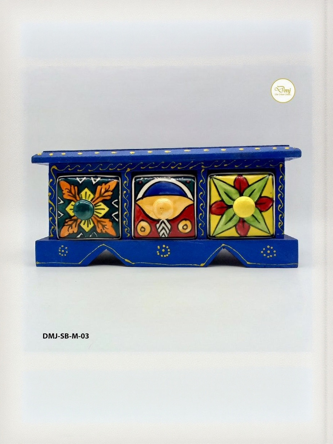 DIWAM HANDICRAFTS Decorative Multicolor Floral Pattern Decorative Mini Storage Box