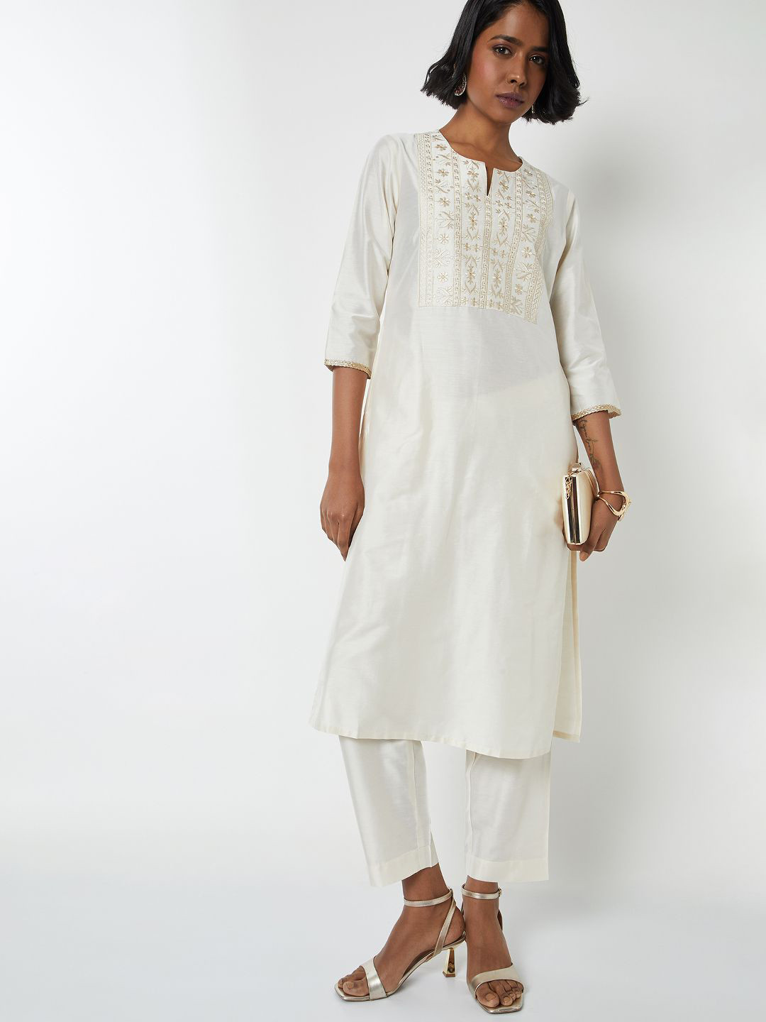max Women Floral Embroidered Kurta with Sharara