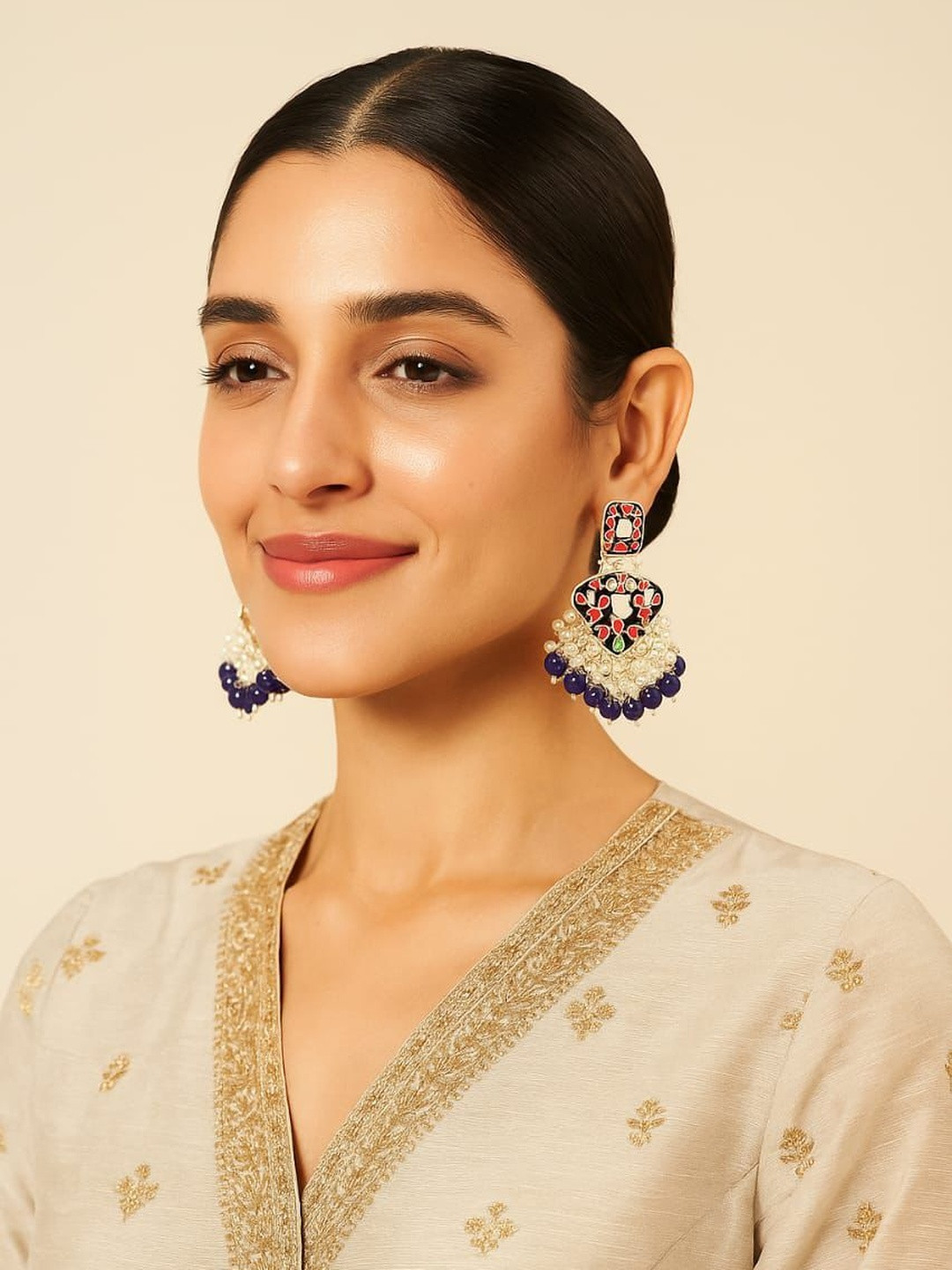 Anouk Square Meenakari Designer Earrings
