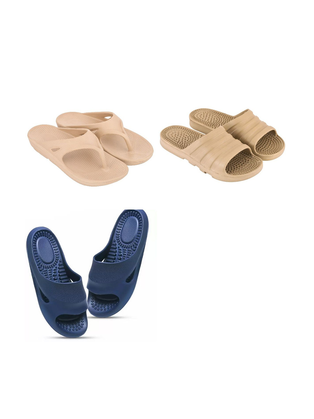 Feel alive Men Solid Set of 3 Slip-On Flip Flops