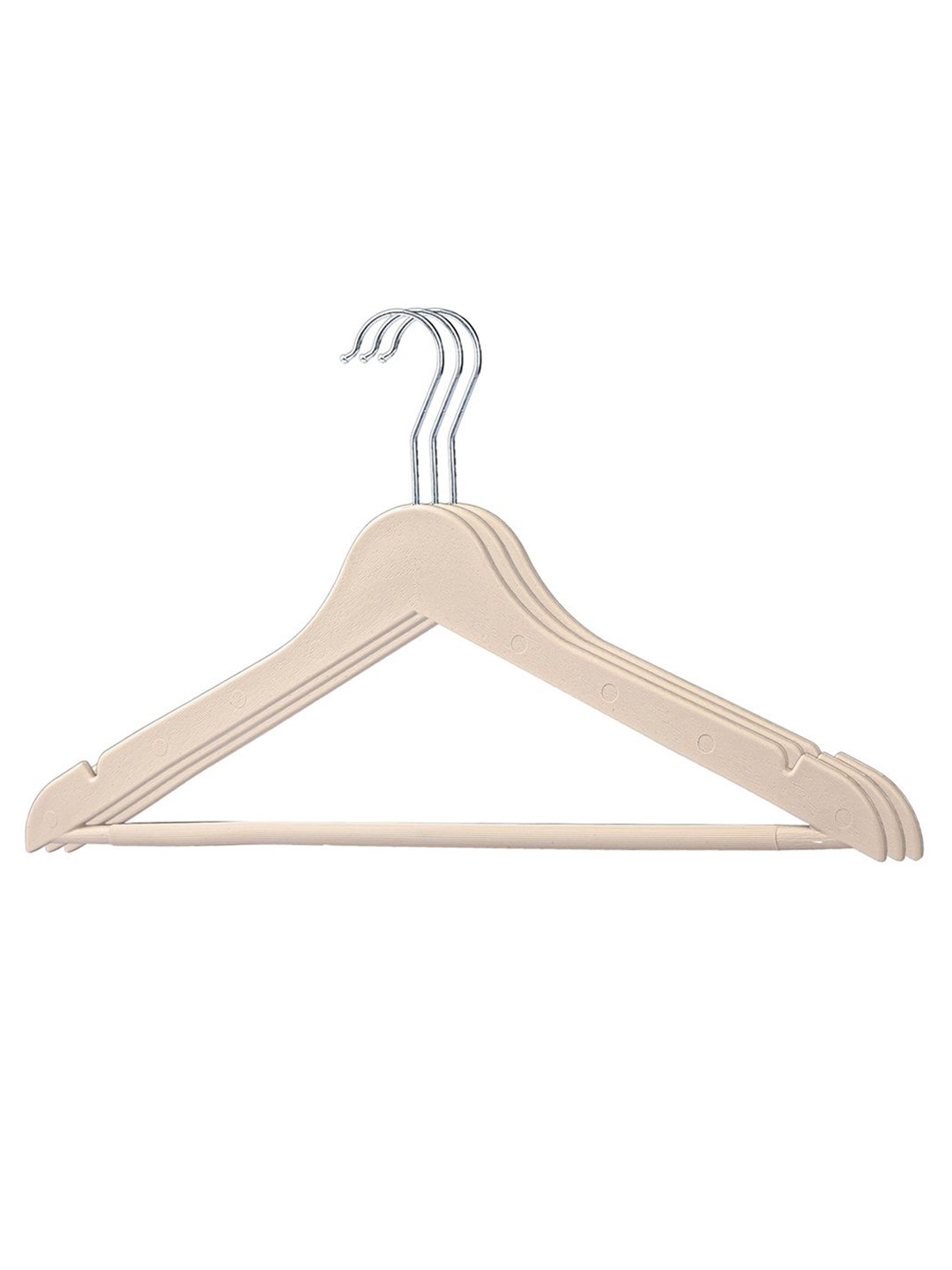 Kuber Industries Cream-Colored 3 Pieces Clothes Hangers