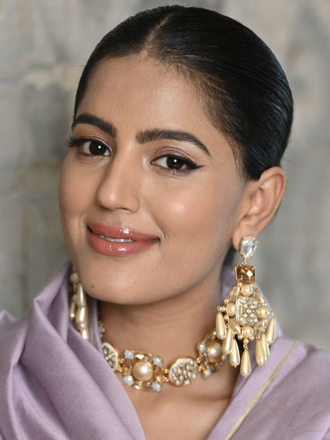 BBlingg Swarovski Crystal Studded And Artificial Beaded Square Shaped Drop Earrings