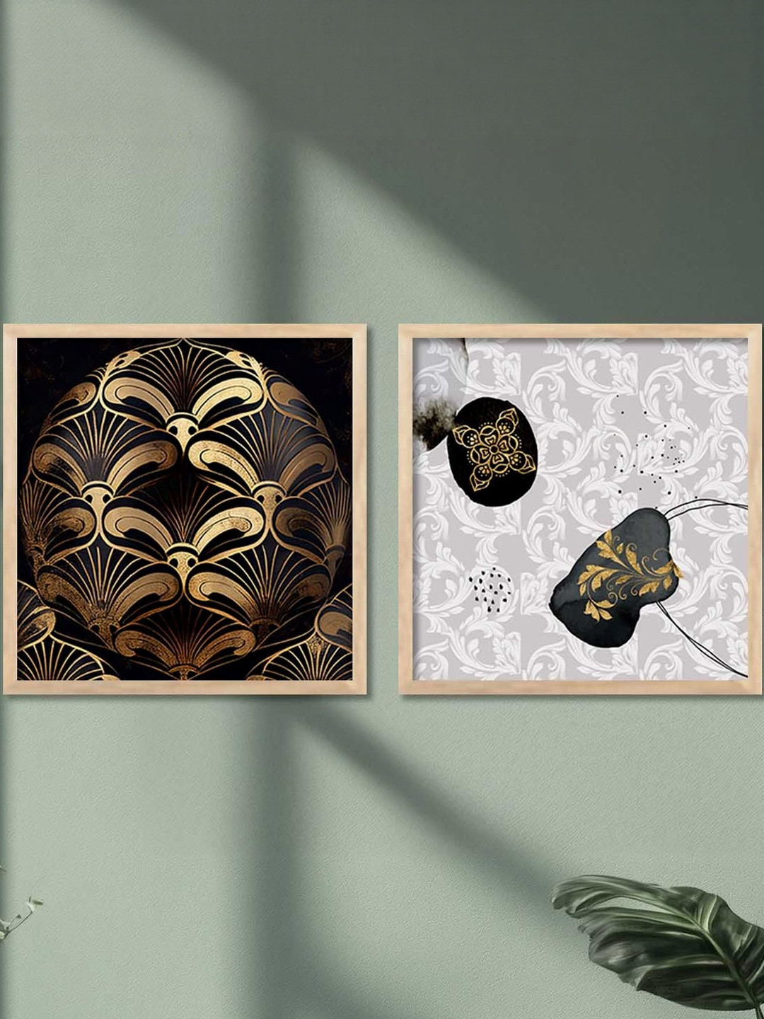 WALLLANE Set Of 2 Wood Framed Wall Paintings