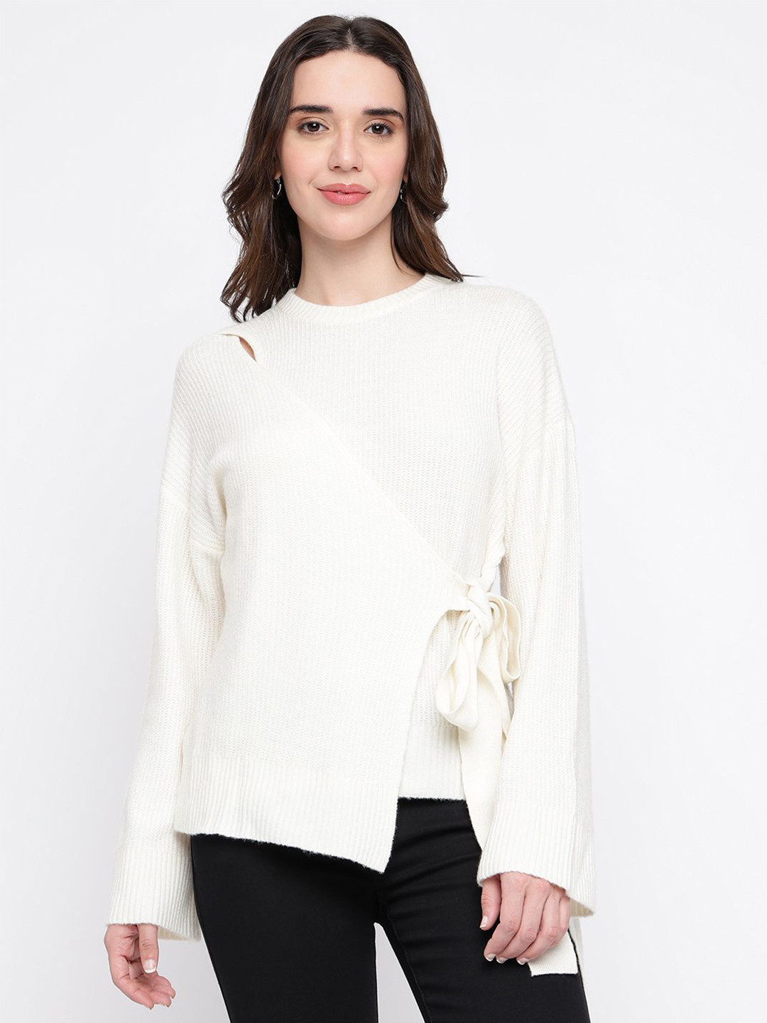 GUESS Ribbed Round Neck Cardigan