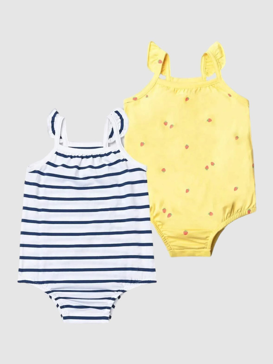 GAP Infant Girls Pack Of 2 Printed Pure Cotton Sleeveless Bodysuits