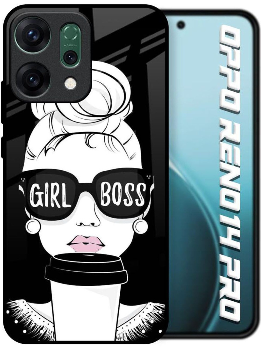 QRIOH  Girl Boss Glass Case For Oppo Reno14 Pro 5G