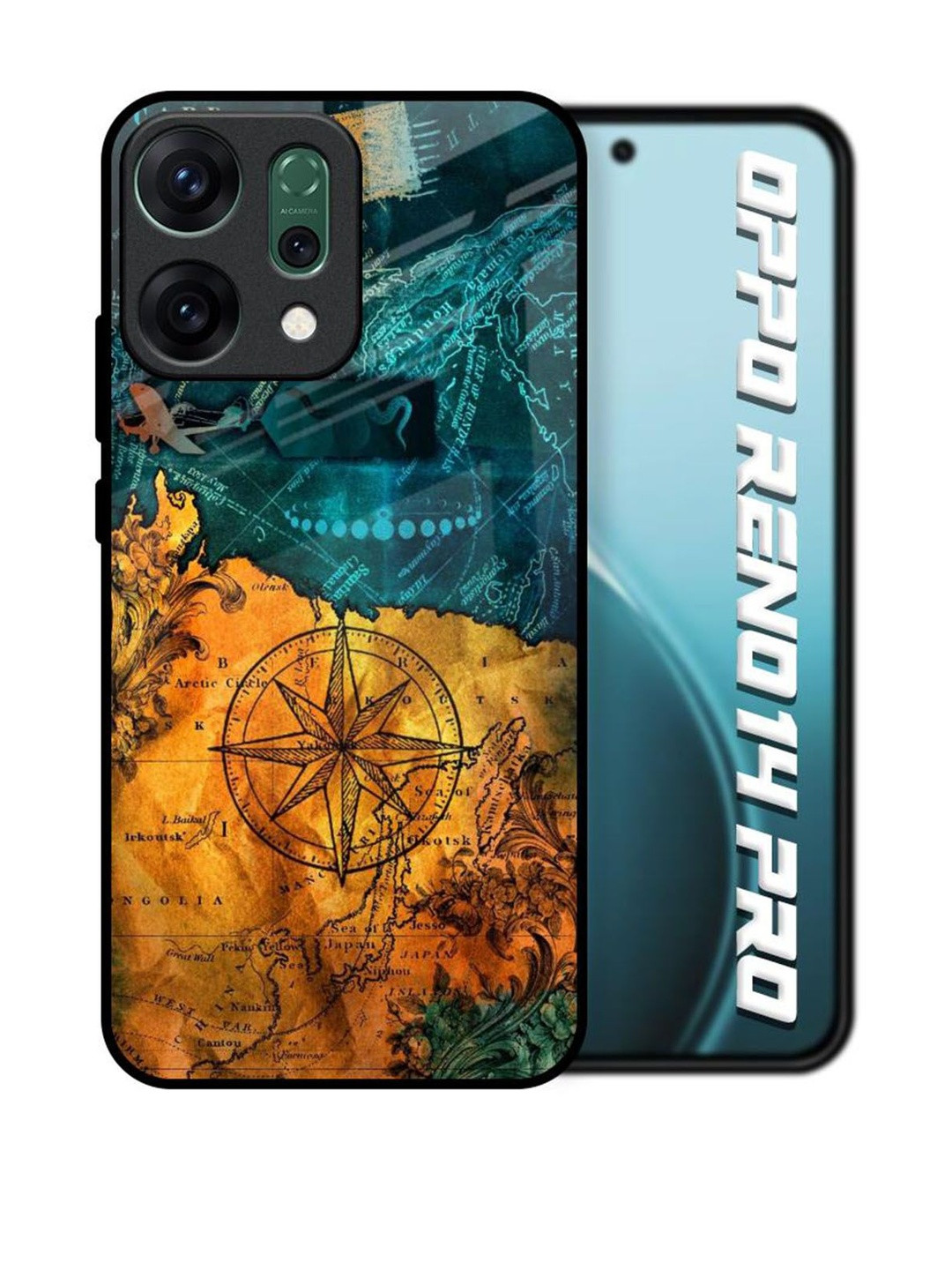 QRIOH Architecture Map Real Oppo Reno14 Pro 5G Back Case Mobile Accessories