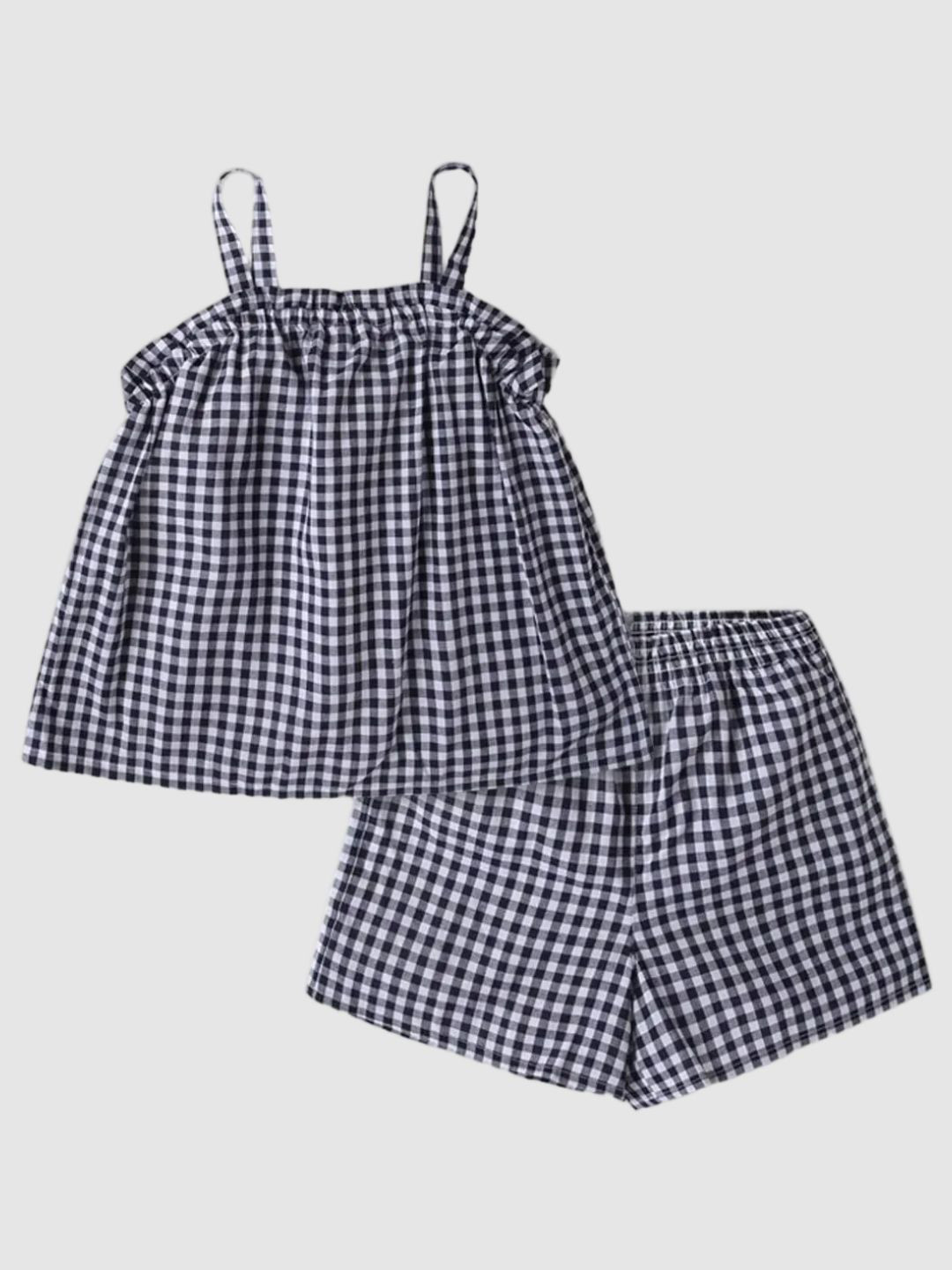 GAP Girls Gingham Checked Square Neck Top & Shorts Clothing Set