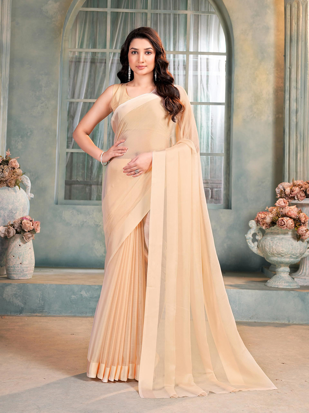 Garden Vareli Lightweight Solid Daily Wear Saree