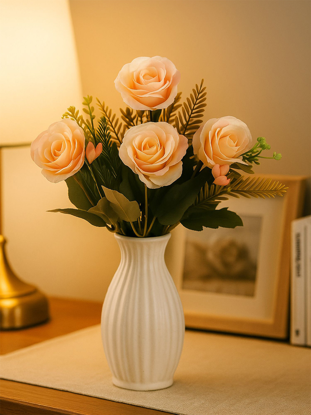 ARTSY Peach Rose Artificial Flower
