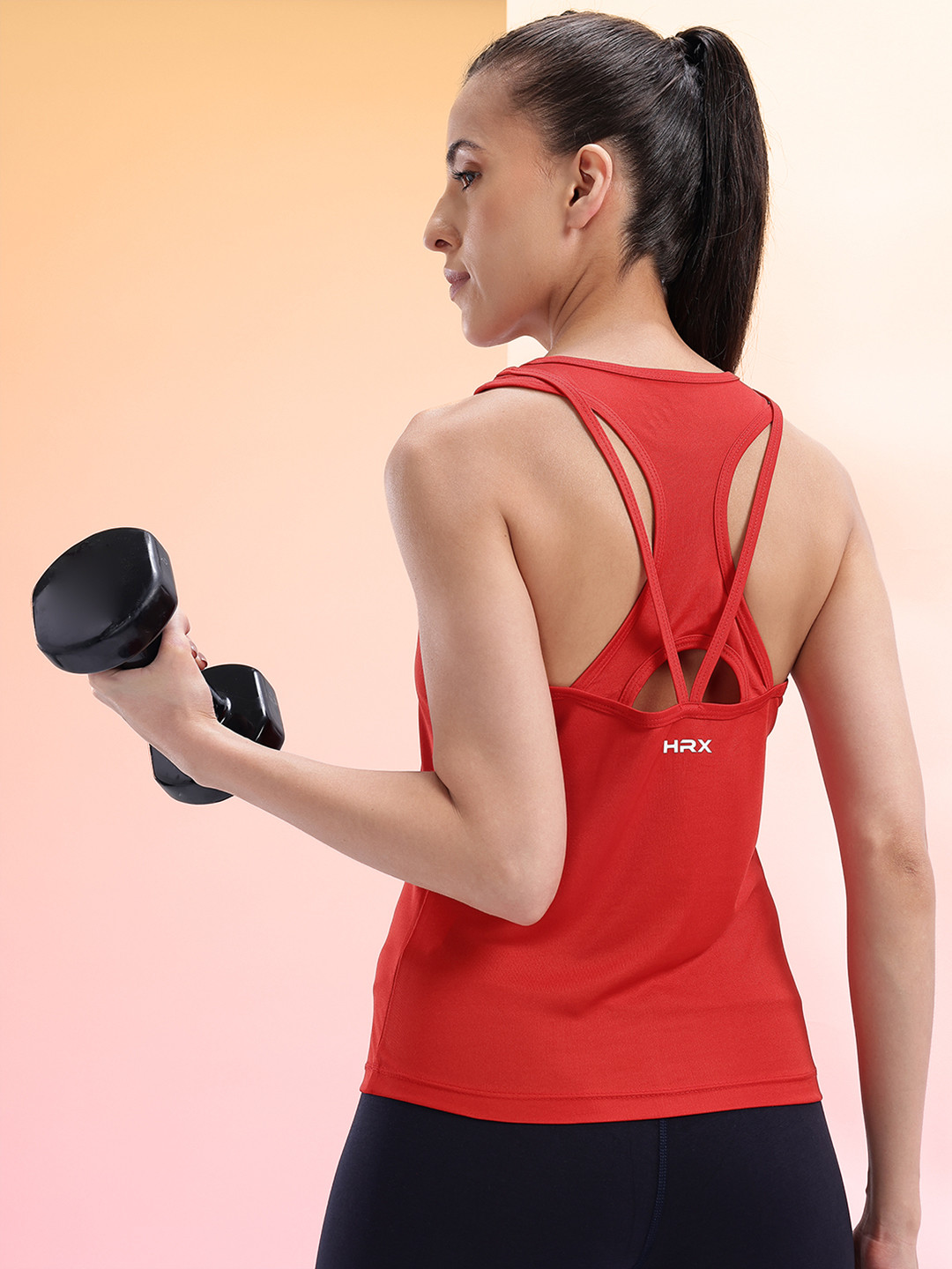 HRX by Hrithik Roshan Racerback Rapid-Dry Training T-Shirt