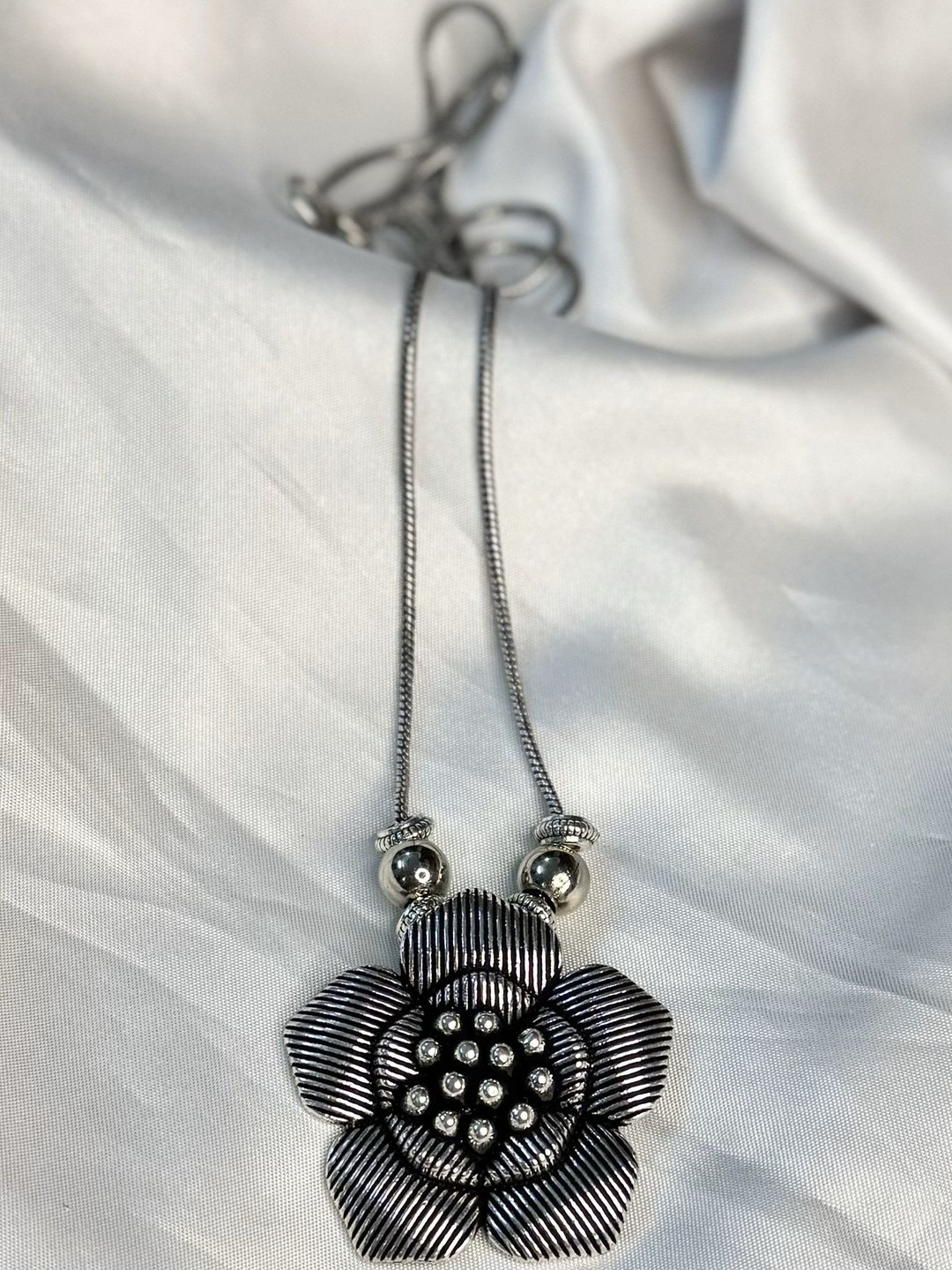 Surki German Silver Oxidised Necklace