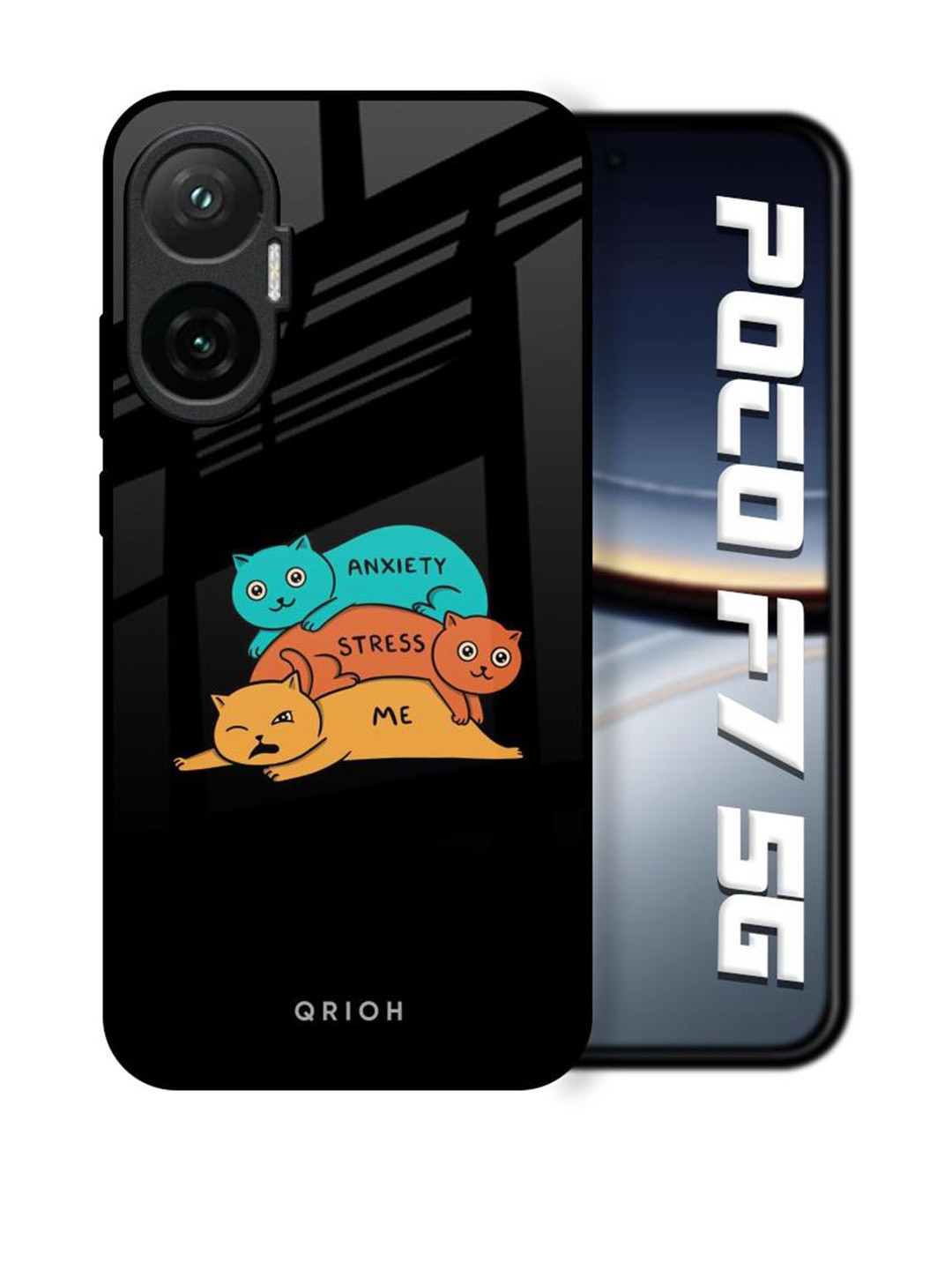 QRIOH Anxiety Stress Real Poco F7 5G Back Case Mobile Accessories