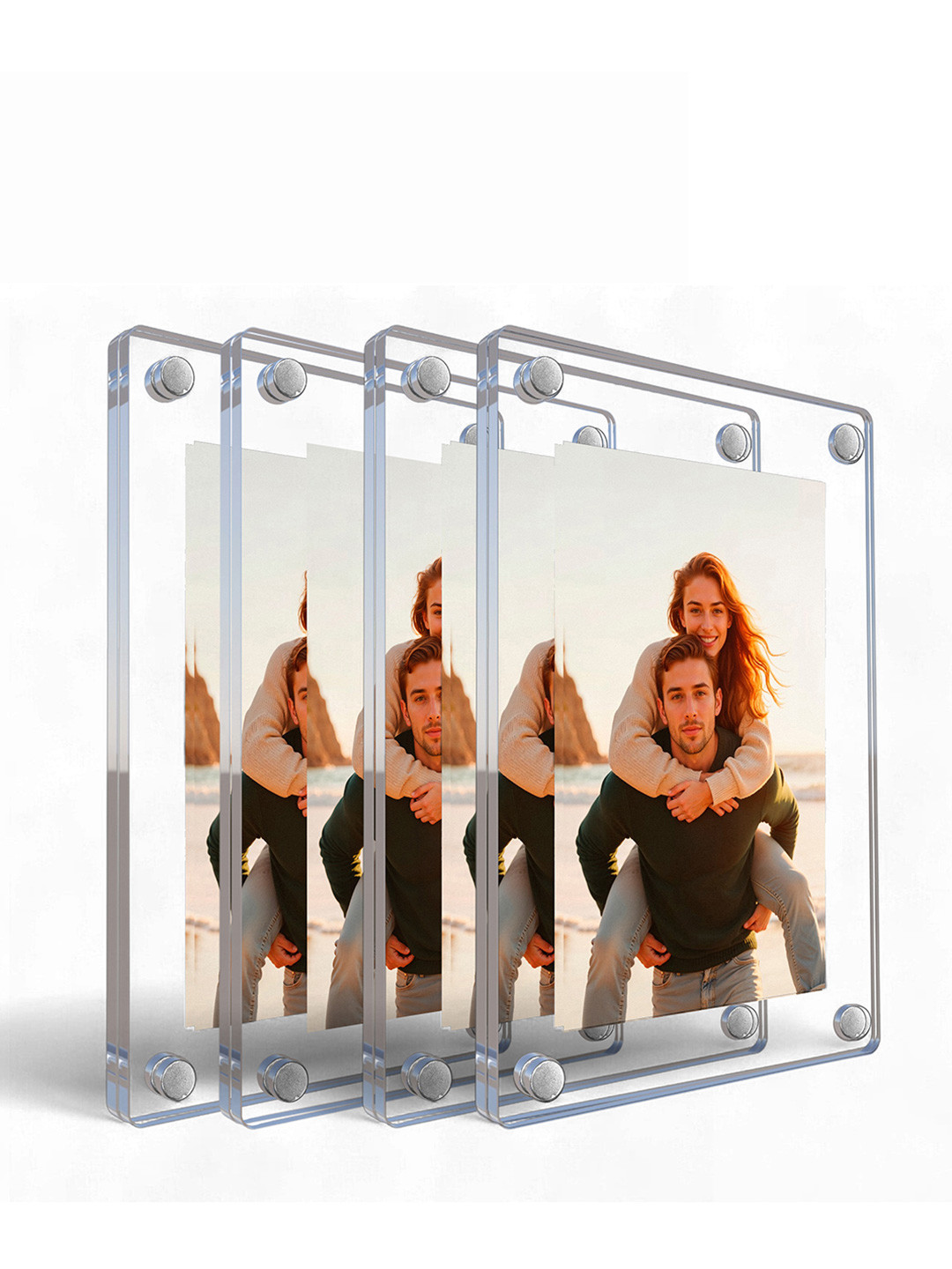 Art Street Acrylic Rectangle Fridge Magnetic Photo Frames