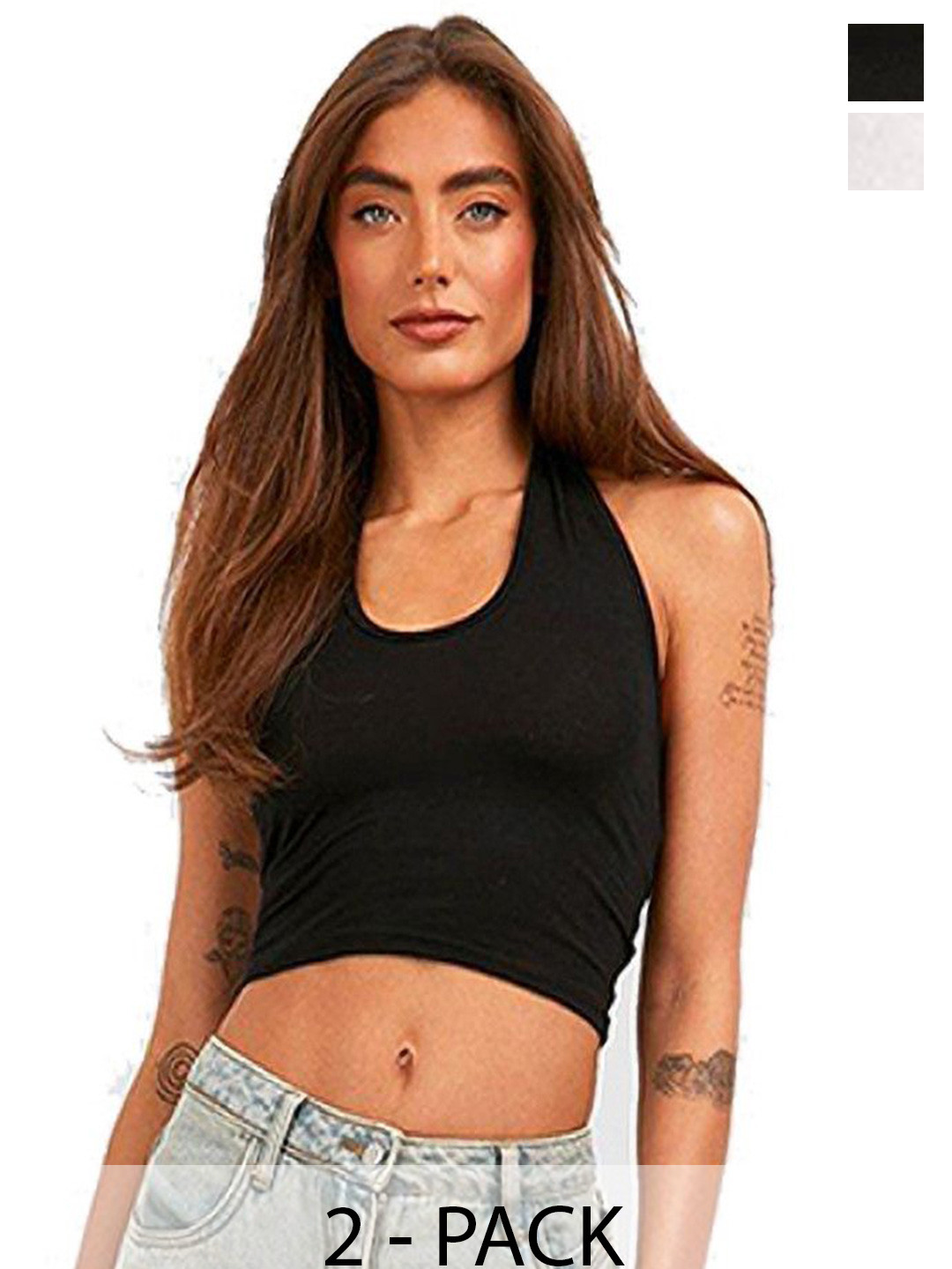 MIXFIT Pack Of 2 Halter Neck Fitted Top