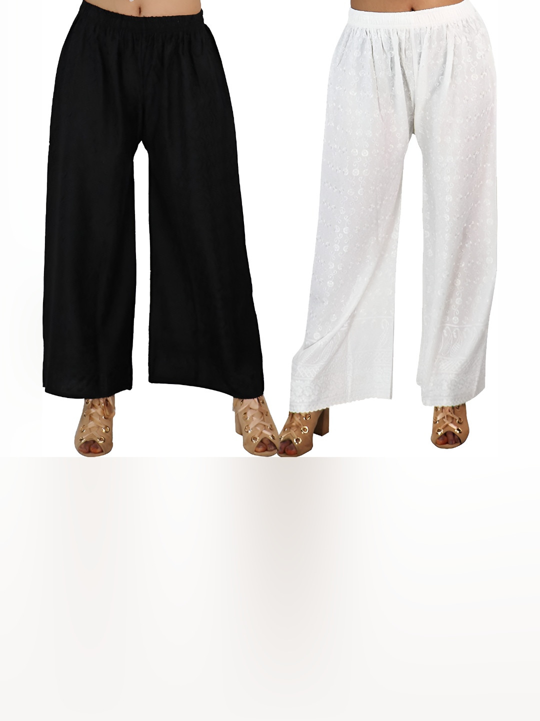 MIXFIT Women High-Rise Floral Wide Leg Trousers Pack of 2