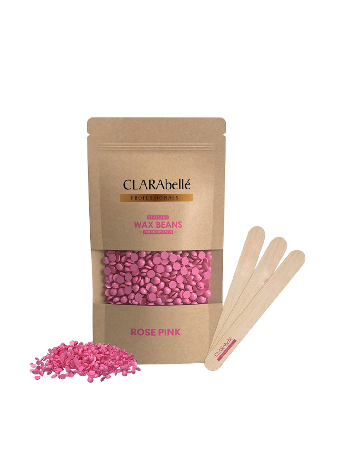CLARABELLE PROFESSIONALS Brazilian Wax Beans- 50 g- Rose Pink