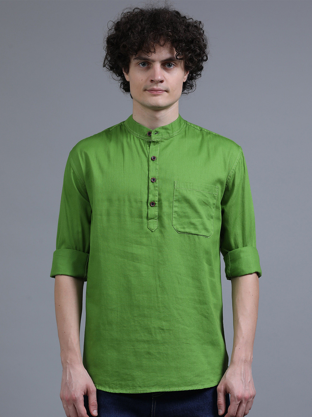 Proword Men Mandarin Collar Pure Cotton Kurta