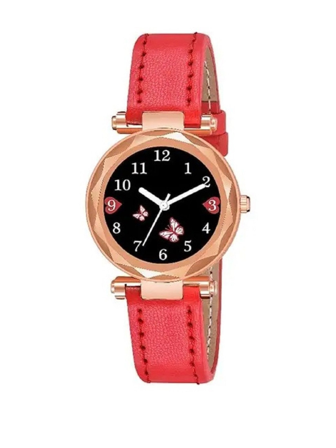 SZN Women Red Leather Straps Analogue Watch