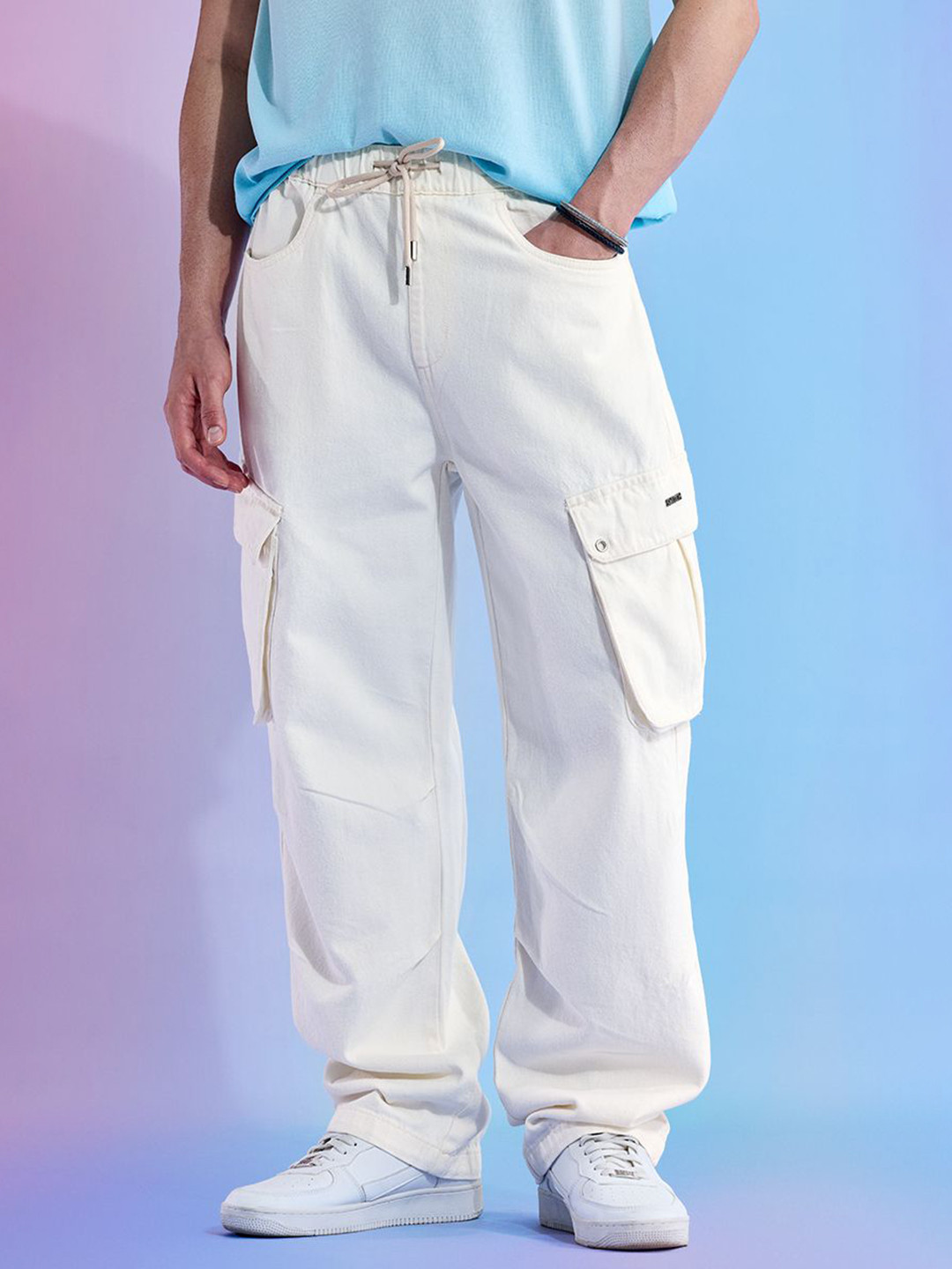 Snitch Utopia Pleated Baggy Denim Cargo Pants