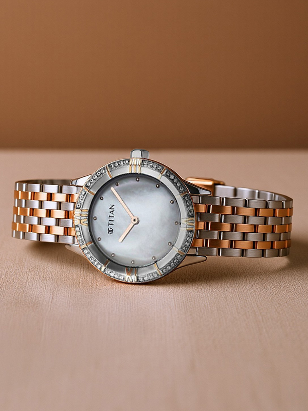 Titan Women Embellished Dial Analogue Watch 95316KM01