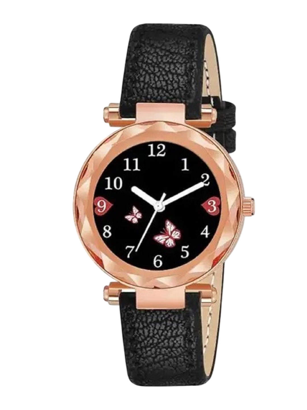 WATCHSTAR Women Leather Straps Analogue Watch Fudedi Leather BlackWS