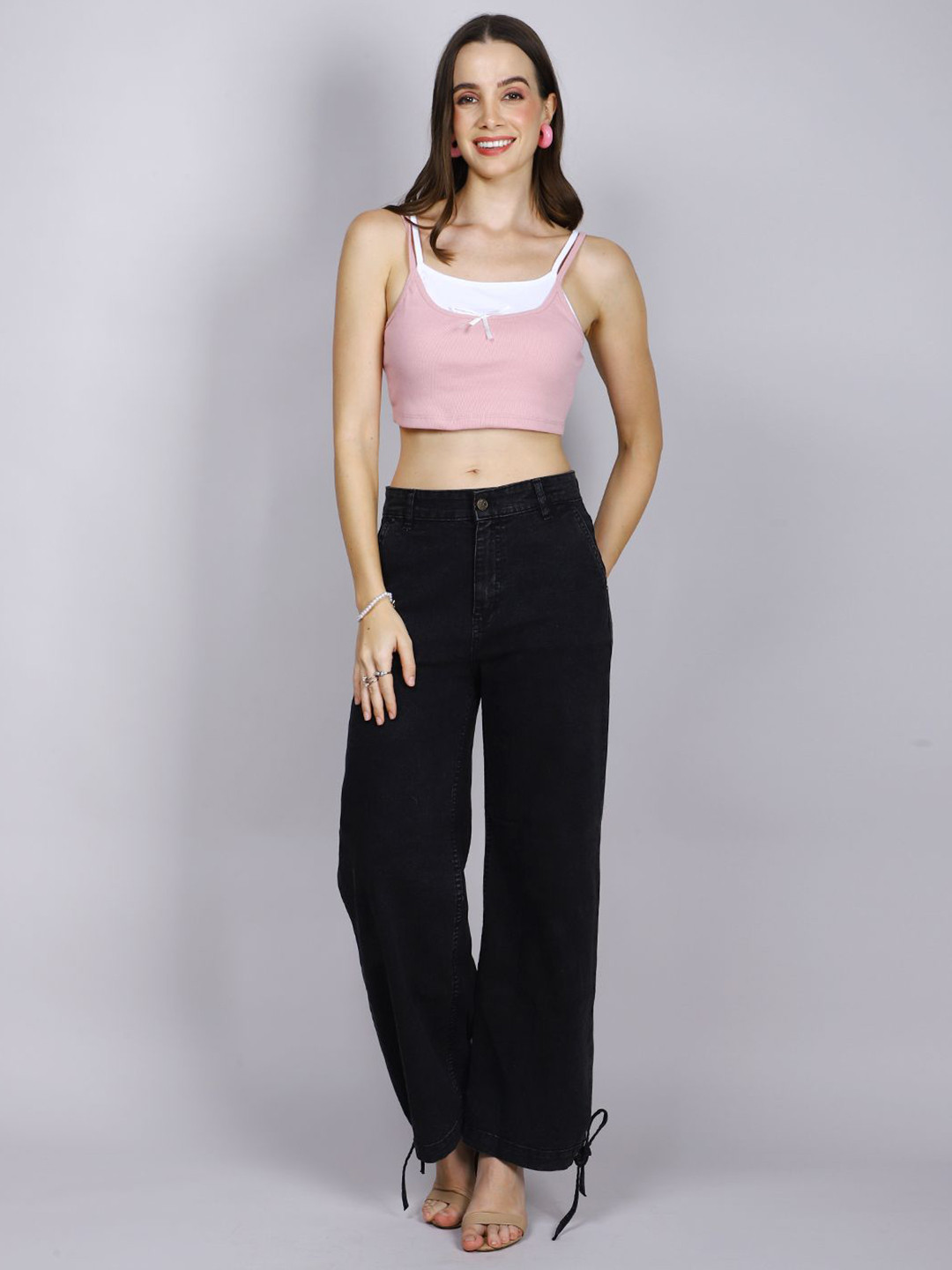 SWISHIN Women Double Straps Tank Crop Top