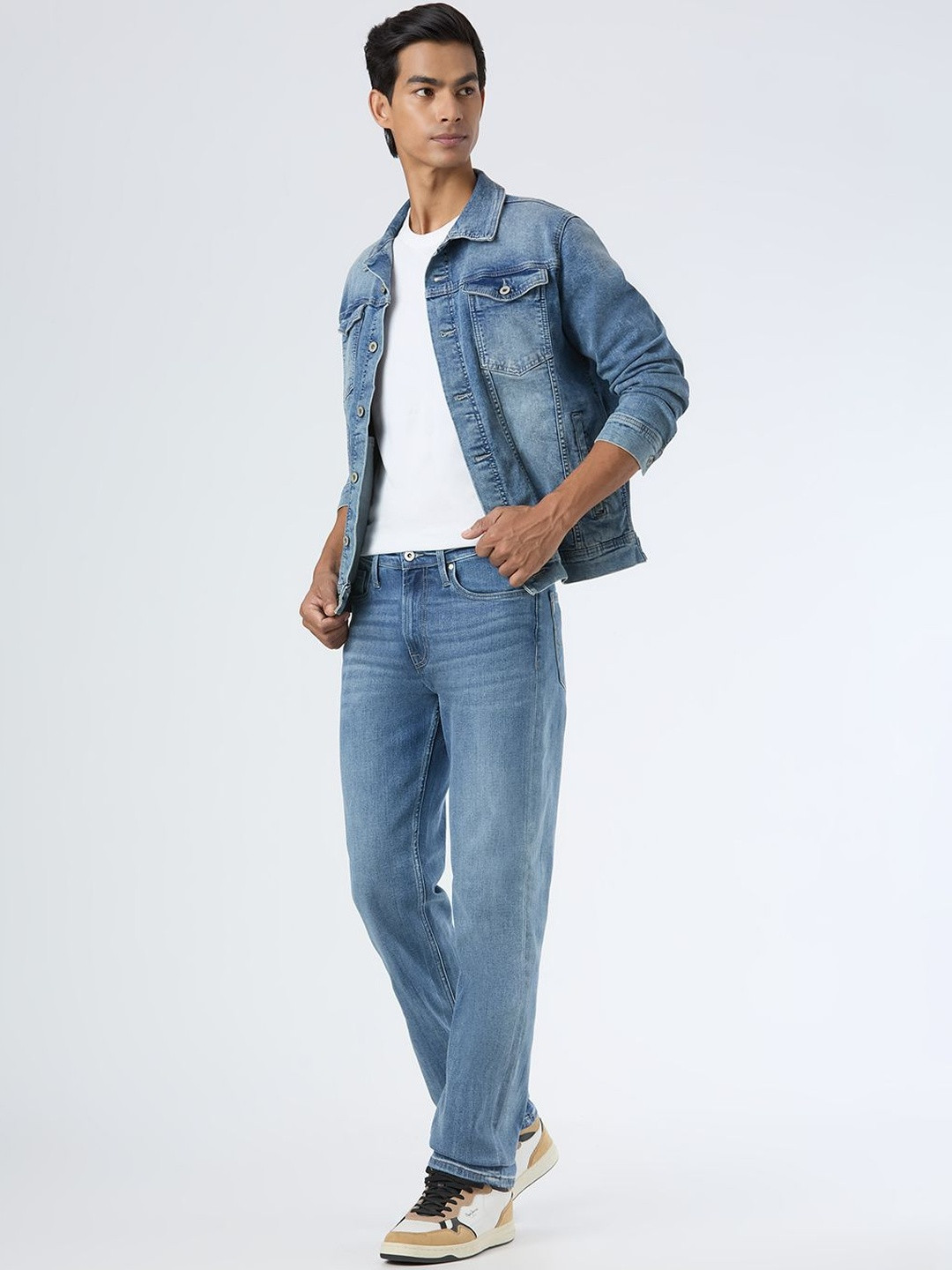 Pepe Jeans Men Penn Straight Fit Mid-Rise Heavy Fade Jeans