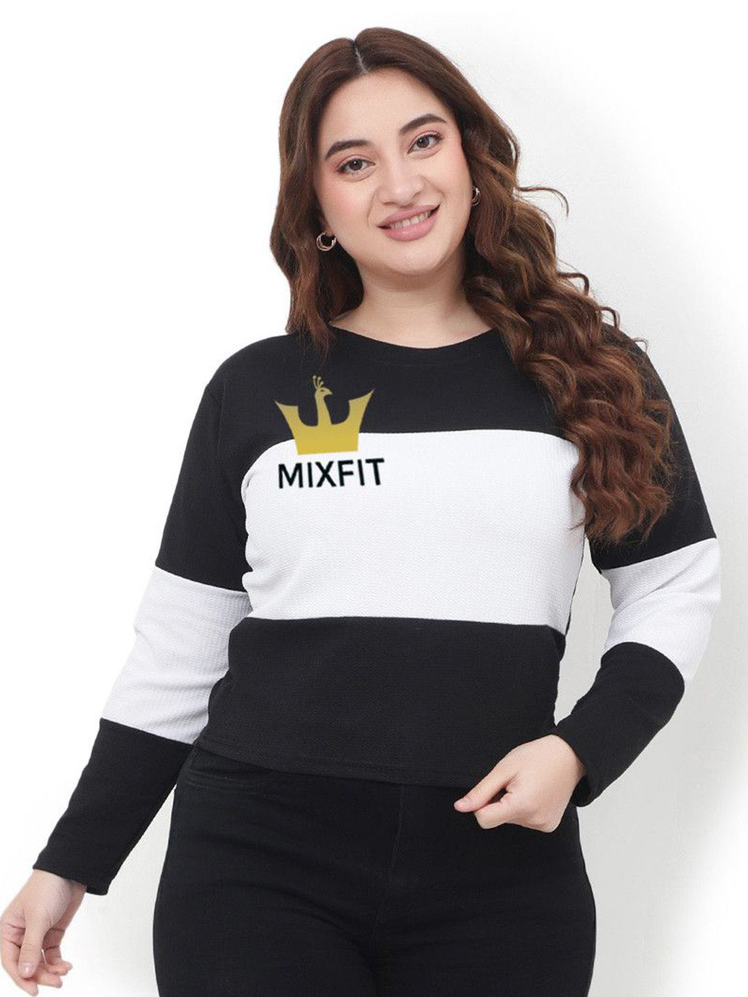 MIXFIT Brand Logo Colourblocked T-shirt with Round Neck