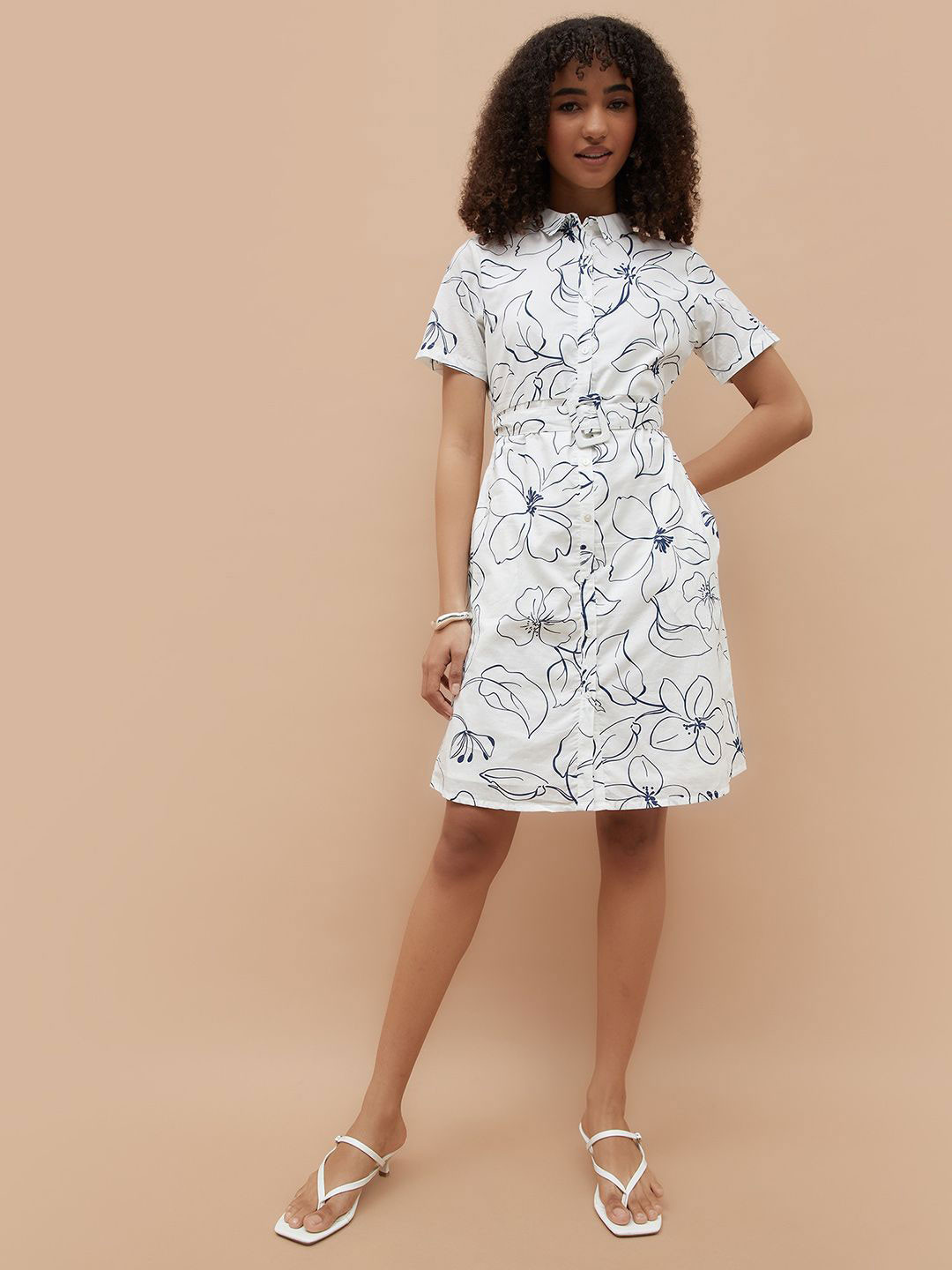 Fame Forever by Lifestyle Women Floral Print Belted A-Line Dress