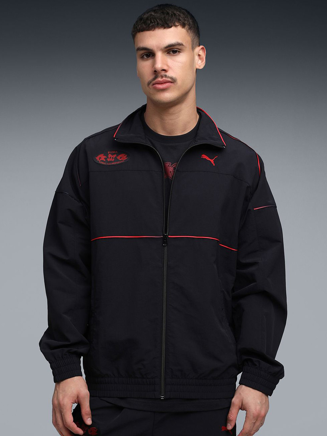 Puma Men X SONIC SDS Mock Collar Brand Logo Printed Bomber Jacket