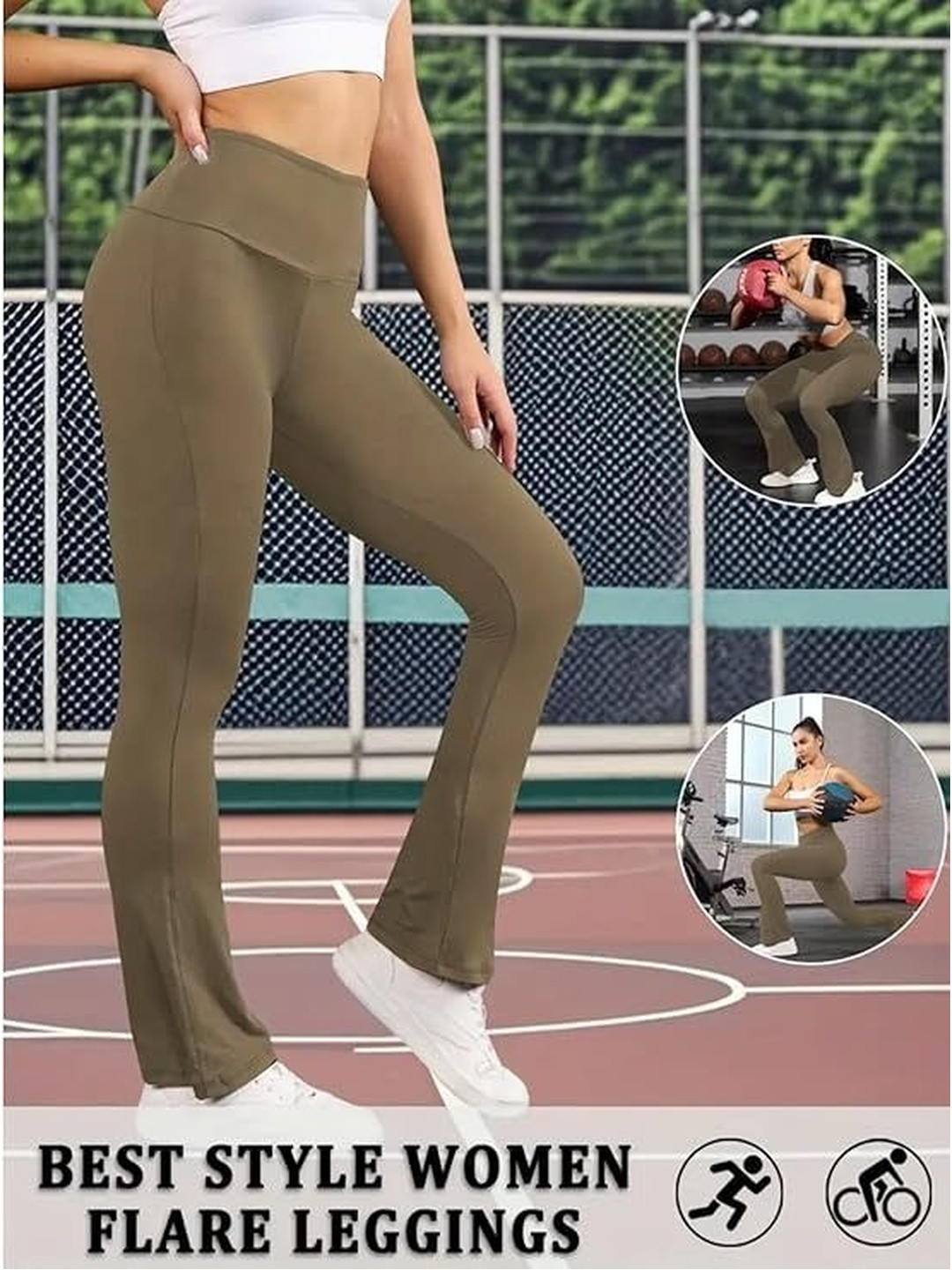 Eleg & Stilance Women Brown High-Waisted Bell Bottom Pant