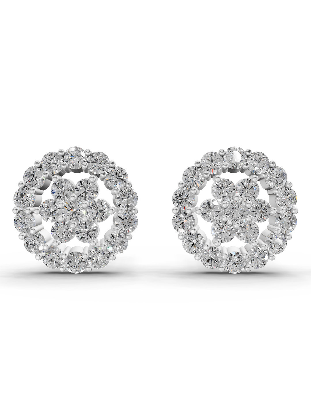 Sparkles 14K White Gold Lab Grown Diamond 0.67 Carat Round Shape Diamond Stud Earrings