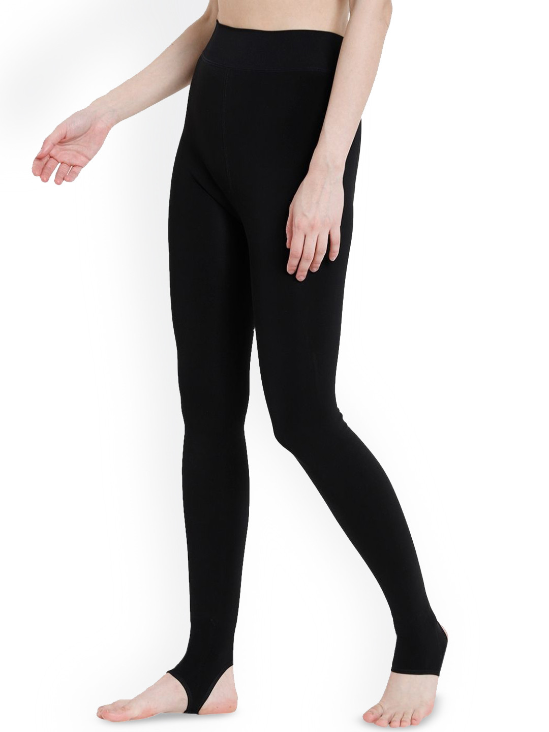 NYAF Girls Fleece Fur Black Footless Thermal Stretchable Stockings