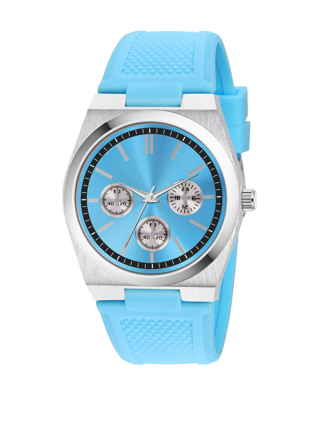 SZN Men Blue Attractive Professional Silicon Strap Analogue Round Casual Watch