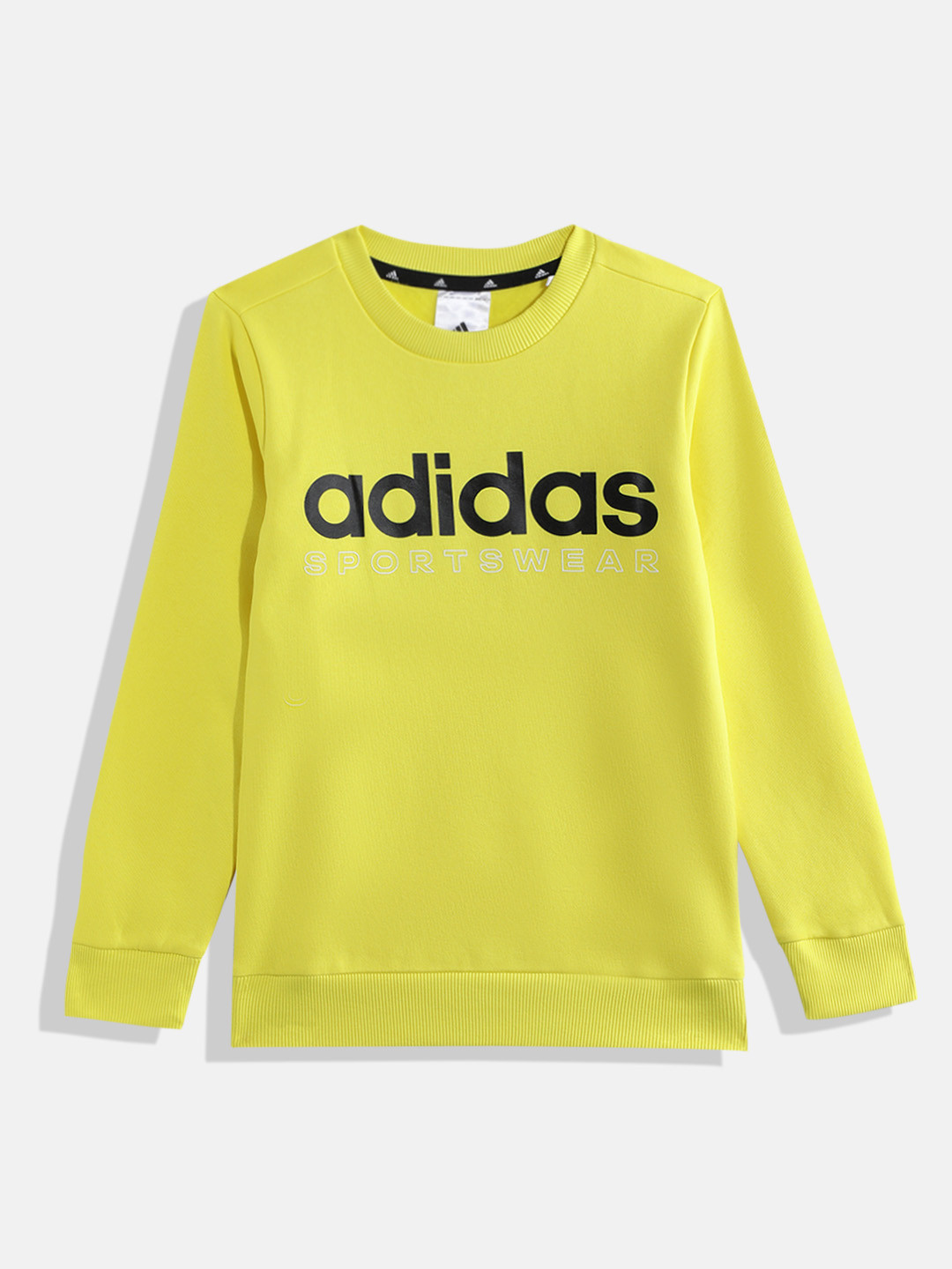ADIDAS Boys GR FLC CRW Brand Logo Print Sweatshirt
