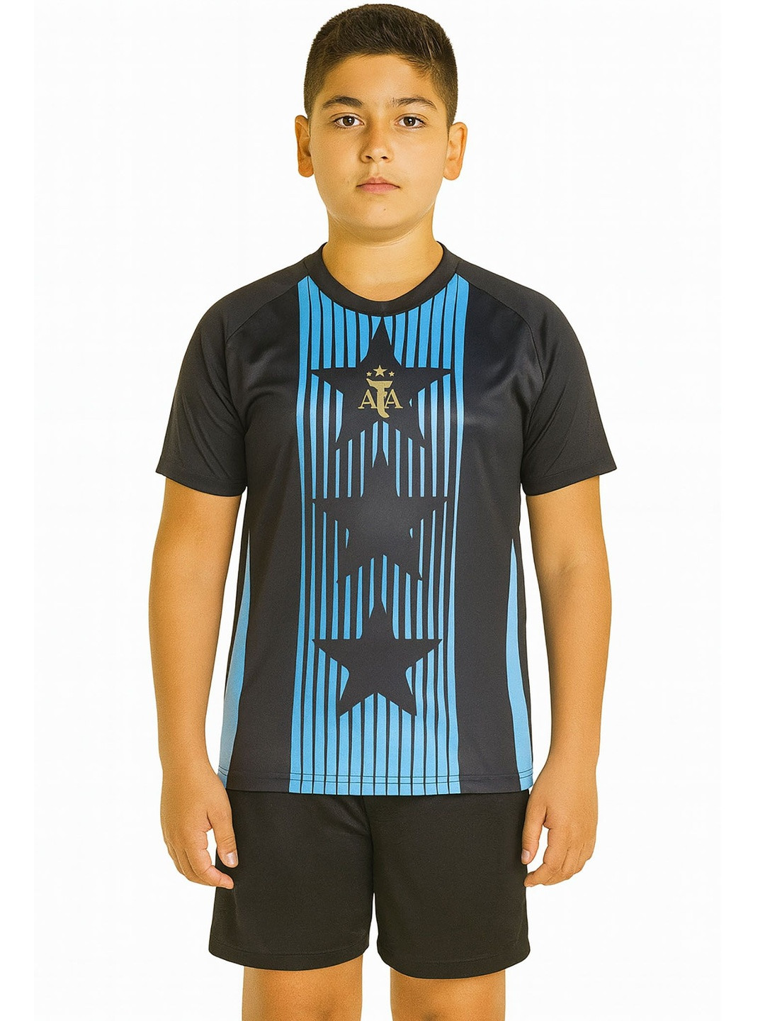 dostitch Boys Argentina Prematch Football Jersey With Messi 10 Print